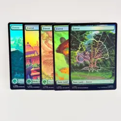 Lot of 5x Foil Full Art Forest Lands Marvel Spider-Man TMNT Pizza Basic - Image 2