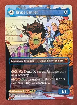 Magic Gathering Marvel Super Heroes Bruce Banner Hulk Borderless M0331 Foil - Image 1