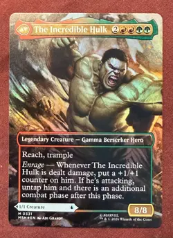 Magic Gathering Marvel Super Heroes Bruce Banner Hulk Borderless M0331 Foil - Image 2