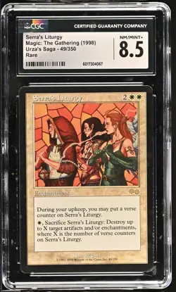 SERRA'S LITURGY Urza's Saga Rare CGC 8.5 Vintage MTG [Nostalgium] - Image 1