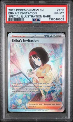 Erika'S Invitation Special Illustration Rare Pokemon Mew En-151 203 NM PSA 8 - Image 1