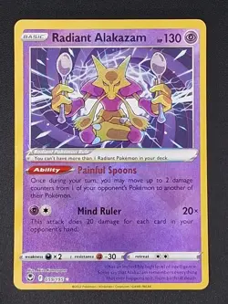 Radiant Alakazam 059/195 Silver Tempest Radiant Rare Pokemon - Image 1