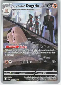 Team Rocket's Dugtrio 239/217 Illustration Rare Ascended Heroes Pokemon Holo NM - Image 1