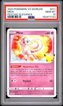 2024 POKEMON 2023 WORLD CHAMPIONSHIP DECK: PSYCHIC ELEGANCE #011 MEW PSA 10 - Image 1