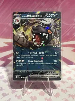 Pokemon TCG Destined Rivals Arvens Mabosstiff Card EX 139/182 Double Rare - Image 1
