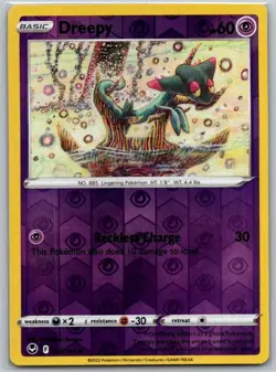 Dreepy 087/195 Common Silver Tempest Pokemon Reverse Holo Near Mint - Image 1