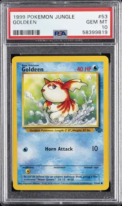 1999 POKEMON JUNGLE #53 GOLDEEN PSA 10 - Image 1