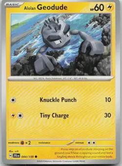 Alolan Geodude 044/159 Common Journey Together Pokemon Near Mint - Image 1