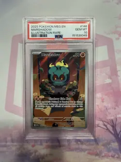 Pokemon TCG Marshadow 146/132 ME01 Mega Evolution Illustration Rare Holo PSA 10 - Image 1