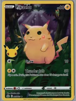 Pikachu 005/025 Holo Rare Celebrations Pokemon Near Mint - Image 1