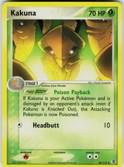 Kakuna 36/112 Uncommon FireRed & LeafGreen Pokemon Near Mint - Image 1