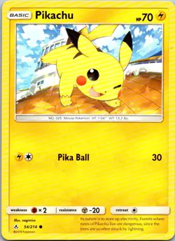 Pikachu 54/214 Unbroken Bonds Pokemon TCG C NM - Image 1