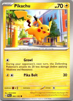 Pikachu 062/193 Paldea Evolved Pokemon TCG C NM - Image 1