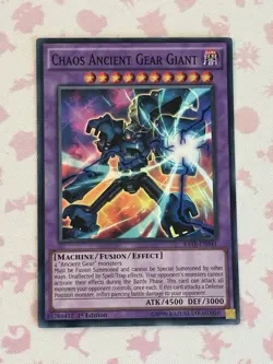 Yu-Gi-Oh! Chaos Ancient Gear Giant RATE-EN041 1st Ed Secret Rare Holo 4500/3000 - Image 1