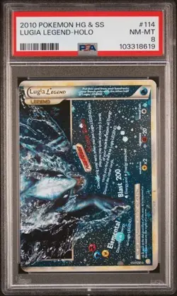 2010 POKEMON HEARTGOLD & SOULSILVER #114 LUGIA LEGEND-HOLO PSA 8 (8619) - Image 1