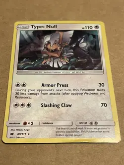 TYPE: NULL 89/111 Holo Foil Rare Card Pokemon TCG Crimson Invasion - Image 1