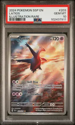 Pokemon Surging Sparks Latios 203/191 Illustration Rare Holo PSA 10 GEM MINT - Image 1