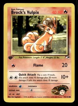 Gym Heroes Brock's Vulpix Pokemon TCG Single Card - Image 1