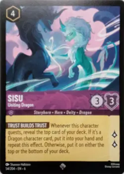 54/204 SISU UNITING DRAGON AZURITE SEA SUPER RARE DISNEY LORCANA CARD - Image 1