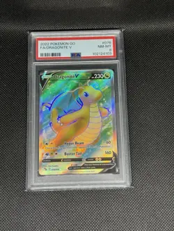 Dragonite V (Full Art) 076/078 Pokemon GO Holo PSA 8 - Image 1