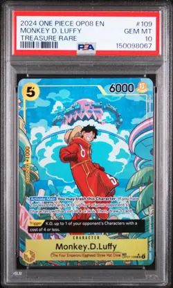 2024 ONE PIECE OP08-TWO LEGENDS TREASURE RARE #109 MONKEY D. LUFFY PSA 10 - Image 1