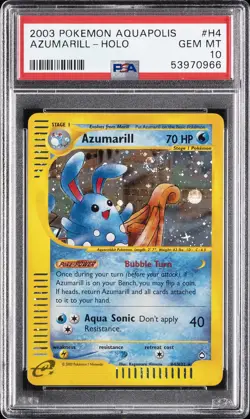 Pokemon Azumarill Holo Aquapolis H4/147 PSA 10 Gem Mint - Image 1