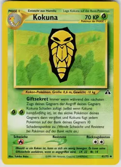 Kakuna 41/75 Uncommon Neo Discovery Pokemon Unlimited [German] - Image 1