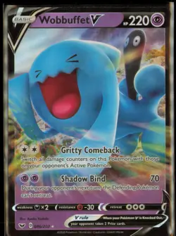 WOBBUFFET V 086/202 HOLO V RARE SWORD & SHIELD POKEMON NM - Image 1