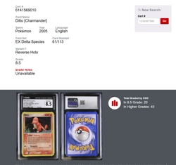 Pokemon Ditto - (Charmander) 061/113 Delta Species Reverse Holo CGC 8.5 - Image 3