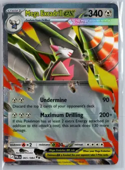 Mega Excadrill ex 065/084 Double Rare Pitch Black Pokemon Holo Near Mint - Image 1