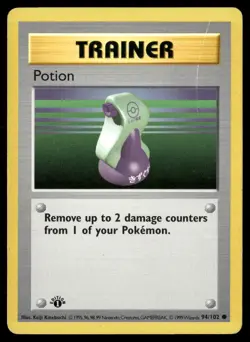 Potion 94/102 Common Base Set Shadowless Pokemon 1st Edition MP - Image 1