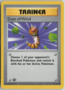 Gust of Wind 93/102 Common Base Set Shadowless Pokemon 1st Edition LP - Image 1