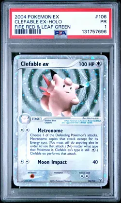 2004 POKEMON EX FIRE RED & LEAF GREEN #106 CLEFABLE EX-HOLO PSA 1 - Image 1