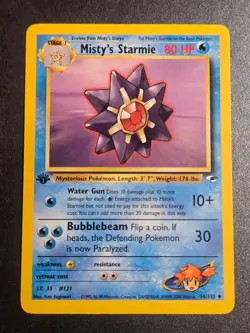 Misty's Starmie 56/132 NM Gym Heroes Uncommon Pokemon 1st Edition - Image 1