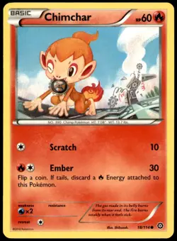 Chimchar 18/114 Common Steam Siege Pokemon Lightly Played - Image 1