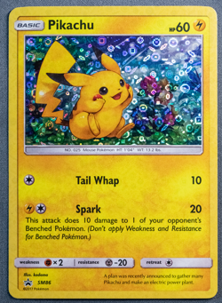 Moderately Played - Pokemon TCG 2017 Pikachu SM86 Sun & Moon Promo Bubble Holo - Image 1