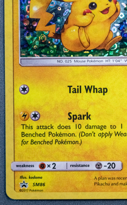 Moderately Played - Pokemon TCG 2017 Pikachu SM86 Sun & Moon Promo Bubble Holo - Image 4