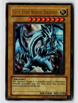 Legend of Blue Eyes White Dragon #LOB-EN001 Blue-Eyes White Dragon Yugioh - Image 1