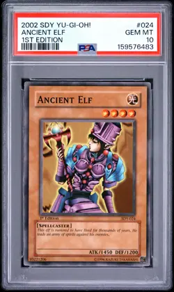 2002 YU-GI-OH! STARTER DECK: YUGI 1ST EDITION #024 ANCIENT ELF PSA 10 - Image 1