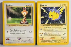 Pikachu 70/111 , Sentret 71/111 Neo Genesis Vintage WOTC Pokemon TCG Card MP-LP - Image 1