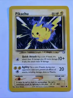 Pokemon Pikachu TCG Neo Genesis Card 70/111 LP 1995-2000 - Image 1