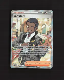 Salvatore 202/162 Temporal Forces Full Art Ultra Rare Holo Pokemon Card NM - Image 1