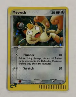Pokemon Meowth Card #013 (EX Series Collector Tin) Black Star Promo Holo LP TCG - Image 1