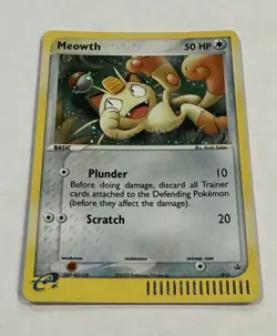 Pokemon Meowth Card #013 (EX Series Collector Tin) Black Star Promo Holo LP TCG - Image 2