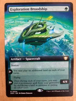 MTG 1x BORDERLESS Exploration Broodship # 34 Edge of Eternities Magic the x1 NM - Image 1