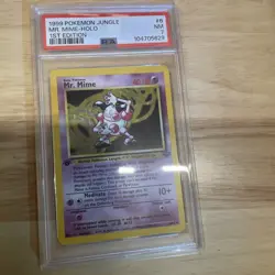 1999 Pokemon 1st Edition Jungle Mr. Mime Holo 6/64 - PSA 7 NM - Image 1