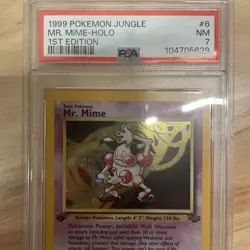 1999 Pokemon 1st Edition Jungle Mr. Mime Holo 6/64 - PSA 7 NM - Image 3