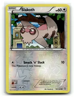 Slakoth 101/124 Common Dragons Exalted Pokemon Reverse Holo LP - Image 1