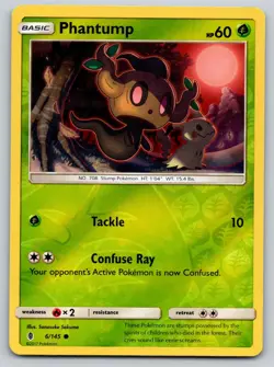 Phantump 6/145 Reverse Holo Common Guardians Rising Pokemon Lightly Played - Image 1