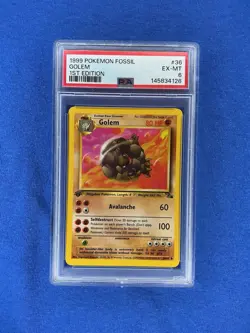1999 Pokemon Fossil Golem 36/62 1st Edition PSA 6 - Image 1